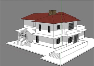 独立别墅设计SU(草图大师)模型模型