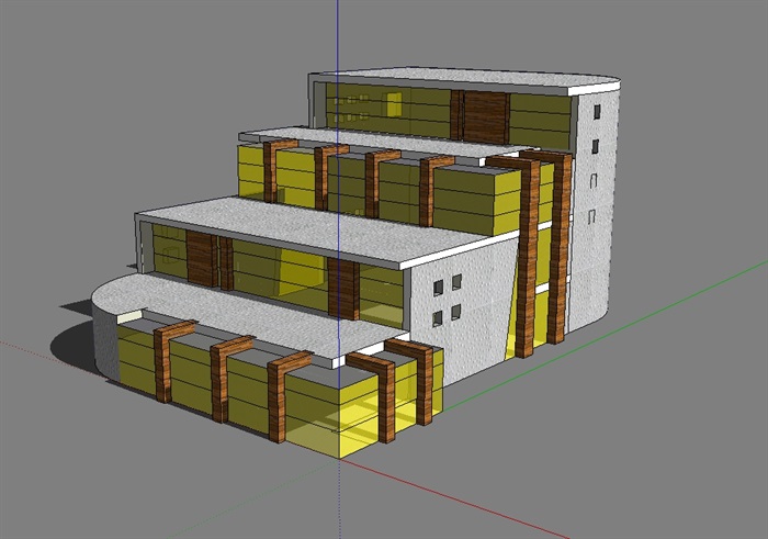 别墅多层建筑su模型(3)