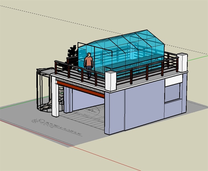 某阳光玻璃房设计su模型(1)
