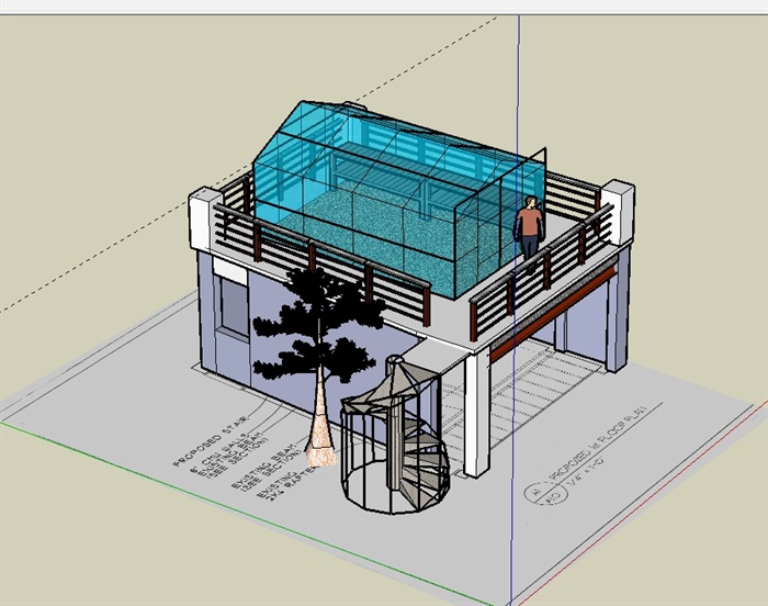 某阳光玻璃房设计su模型(2)