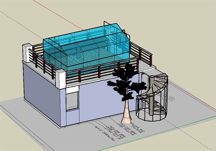 某阳光玻璃房设计su模型(3)