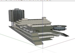 贴图办公建筑楼SU(草图大师)模型