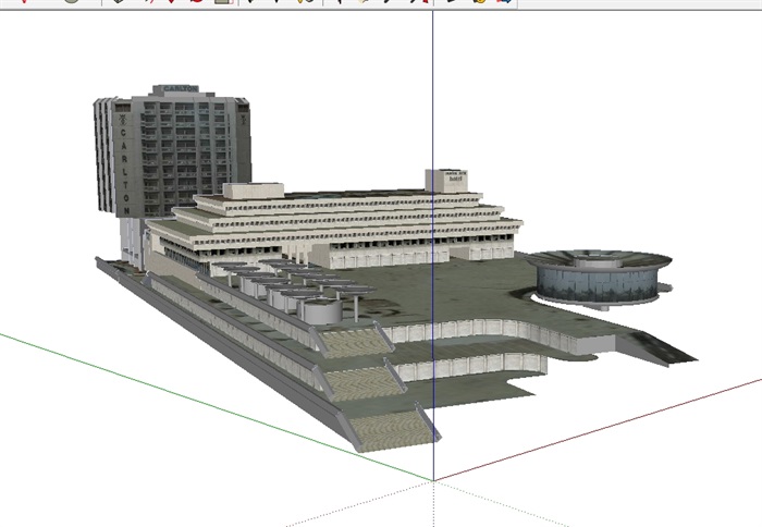 贴图办公建筑楼su模型(1)