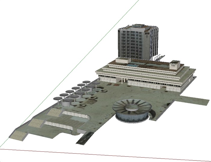 贴图办公建筑楼su模型(2)