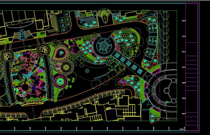 广场花园绿化cad平面布置图