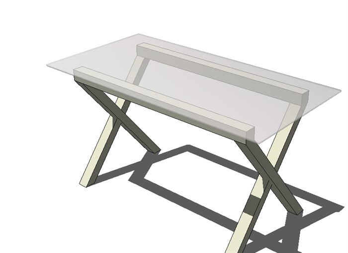 现代室内玻璃桌子su模型(1)