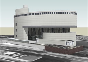 现代科学馆建筑设计SU(草图大师)模型