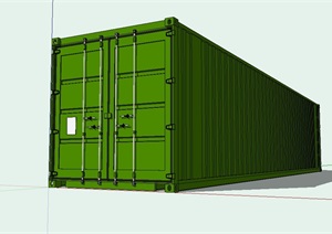 绿色集装车箱设计SU(草图大师)模型