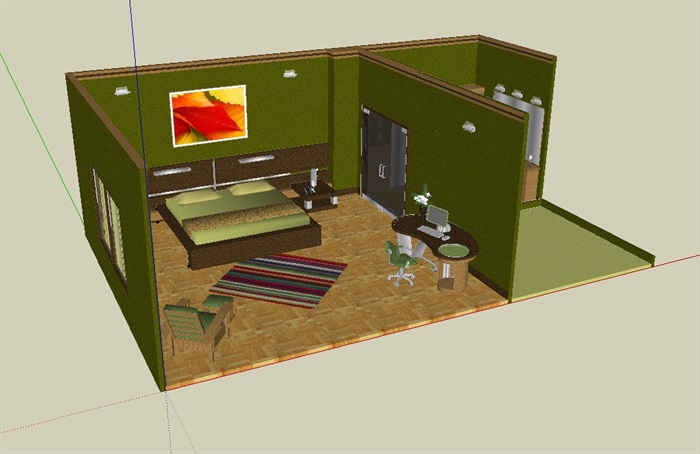 某室内卧室空间经典设计su模型(2)