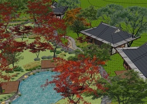 红枫谷茶园景观规划设计SU(草图大师)模型