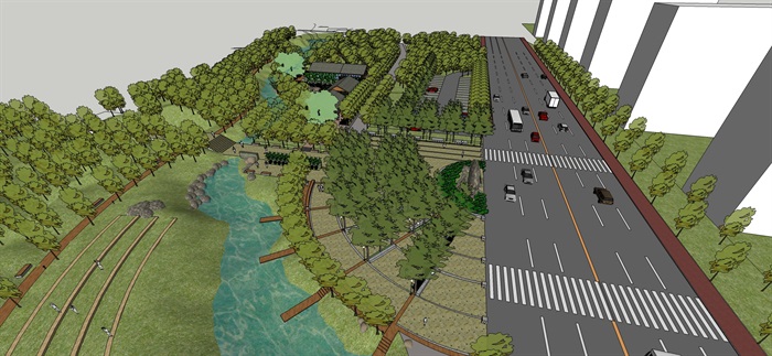 精品公园入口景观详细设计SU模型