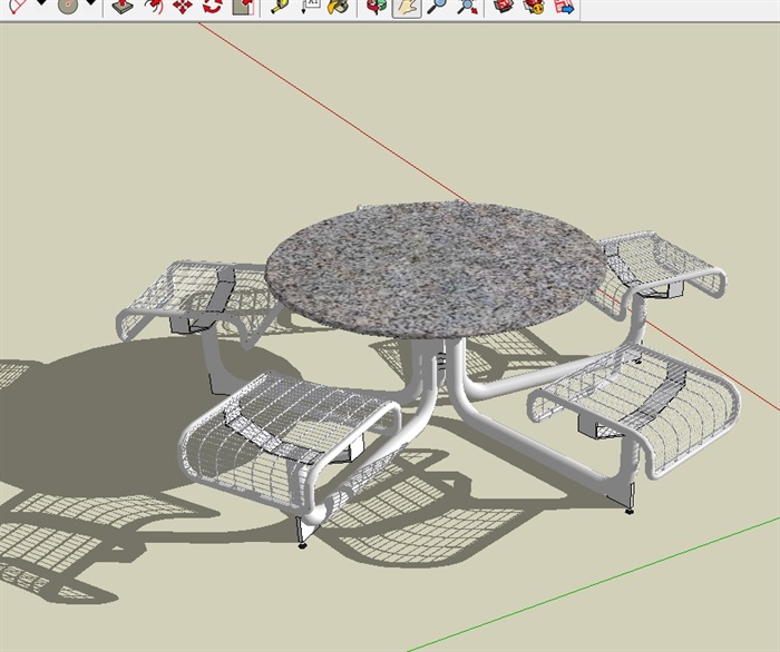 桌凳设计su模型(2)