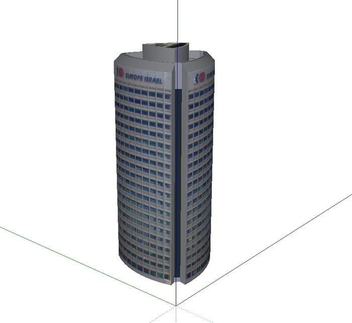 现代贴图办公楼建筑设计su模型(2)