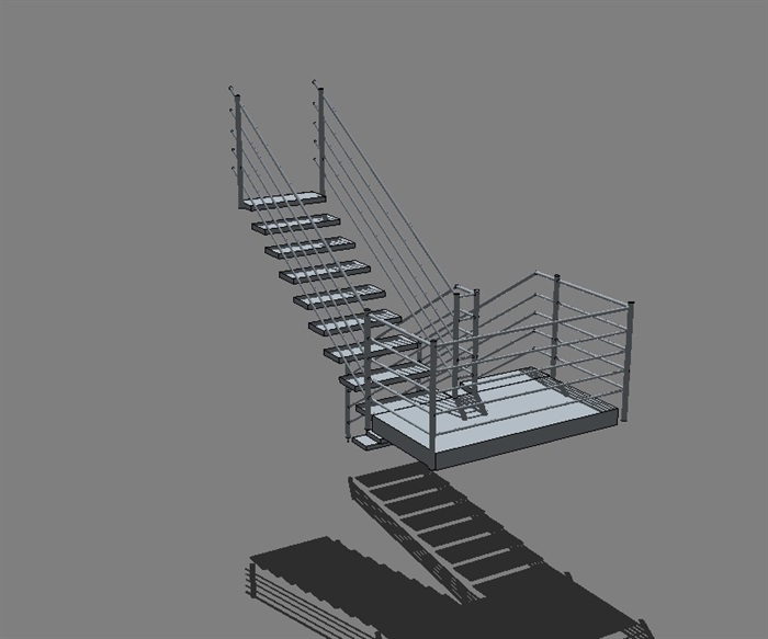 室内楼梯设计su模型(3)