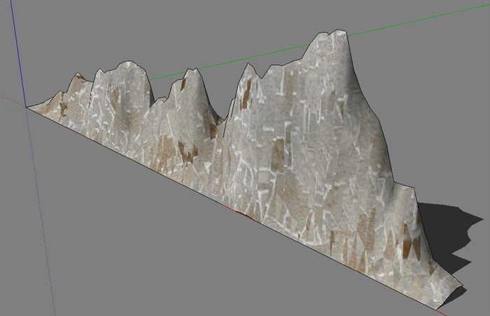 墙壁景石设计su模型(1)