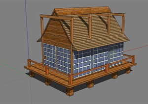欧式景观小屋建筑设计SU(草图大师)模型