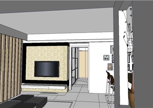 现代小户型住宅空间设计SU(草图大师)模型