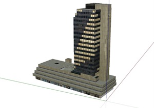贴图商业办公楼设计SU(草图大师)模型