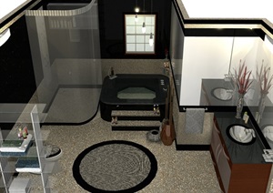 住宅室内卫生间浴室设计SU(草图大师)模型