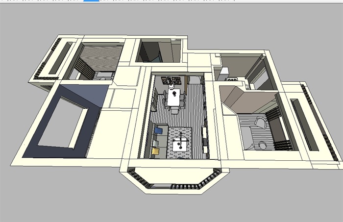 现代住宅室内空间户型设计su模型(2)
