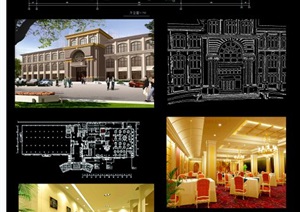 欧式风格酒店室内设计毕业展板排版PSD源文件
