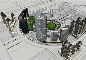 恒丰广场商业综合体方案设计SU(草图大师)模型
