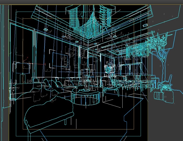 现代室内客厅详细3dmax场景模型(3)