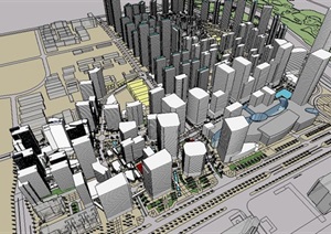 商业中心综合体建筑SU(草图大师)建筑模型