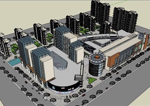 商业住宅楼概念设计SU(草图大师)模型