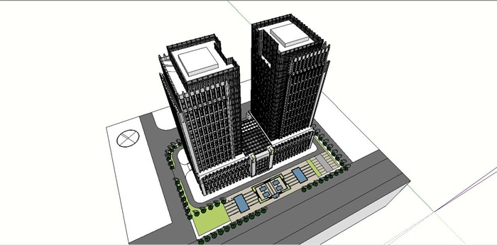 综合酒店办公大楼设计su模型