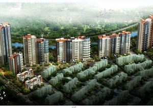 南京浦口嘉园商业综合体及住宅楼设计SU(草图大师)模型、cad方案及效果图