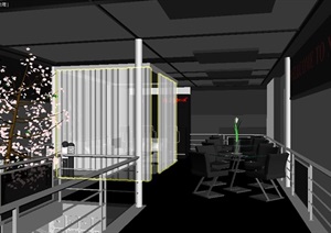 某现代室内餐饮空间完整设计3d模型