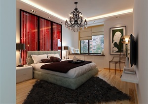 现代卧室室内空间设计3d模型含效果图