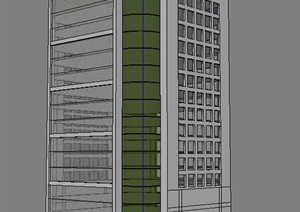 简约高层办公体建筑SU(草图大师)模型