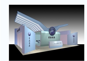 某医药公司展厅设计3d模型、CAD方案、psd效果图