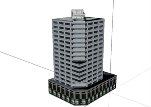 商业办公贴图楼建筑SU(草图大师)模型