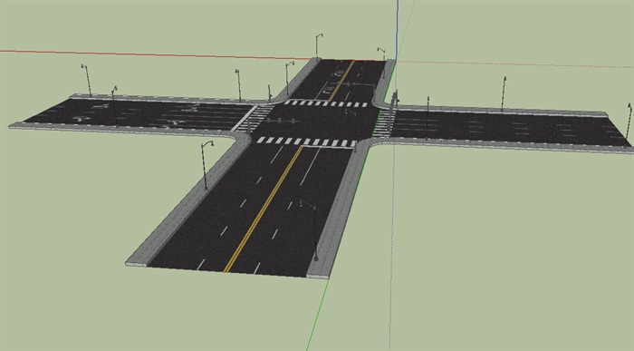 高速公路立交桥十字路口SU模型(2)