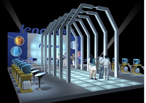 联想电脑展厅设计3d模型