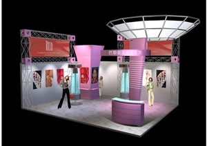 某春天女人展厅设计3d模型cad方案及psd效果图