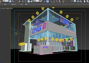 现代详细的展厅空间设计3d模型