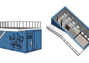 集装箱公共厕所SU(草图大师)模型