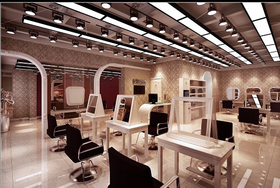 现代风格理发店室内装修设计3dmax模型(2)