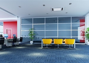 某公司大厅空间设计3d模型含效果图