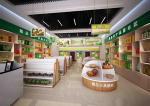 农产品展厅设计3d模型