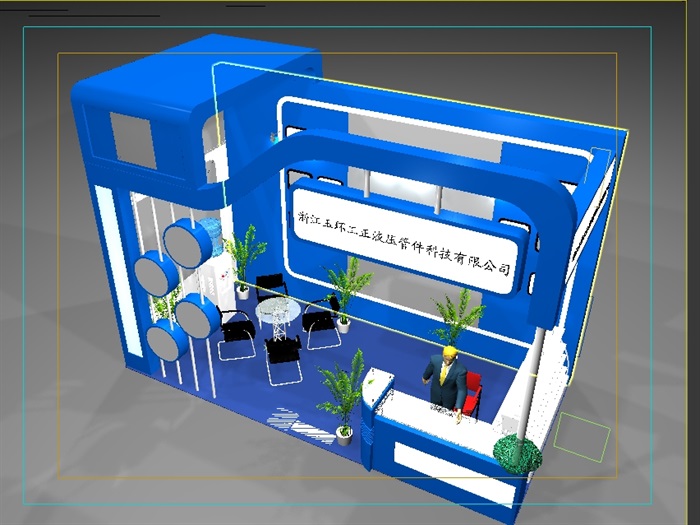 详细的科技公司展厅设计3d模型(2)