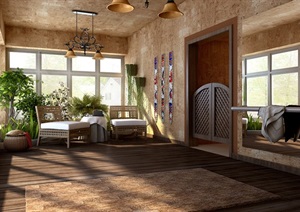 某室内住宅空间休闲区设计3d模型