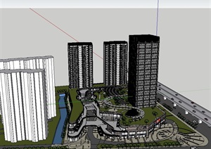 某商业住宅及办公综合楼设计SU(草图大师)模型