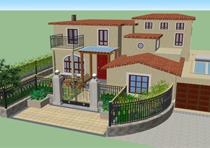 晴碧园别墅建筑及庭院景观设计方案ＳＵ模型