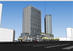 商业办公大厦楼设计SU(草图大师)模型
