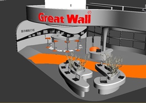 某详细完整的室内展厅设计3d模型